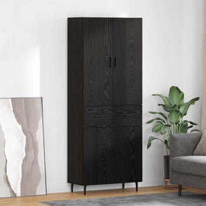 Bufet 2 buc. Stejar negru 69,5 x 34 x 180 cm Lemn prelucrat