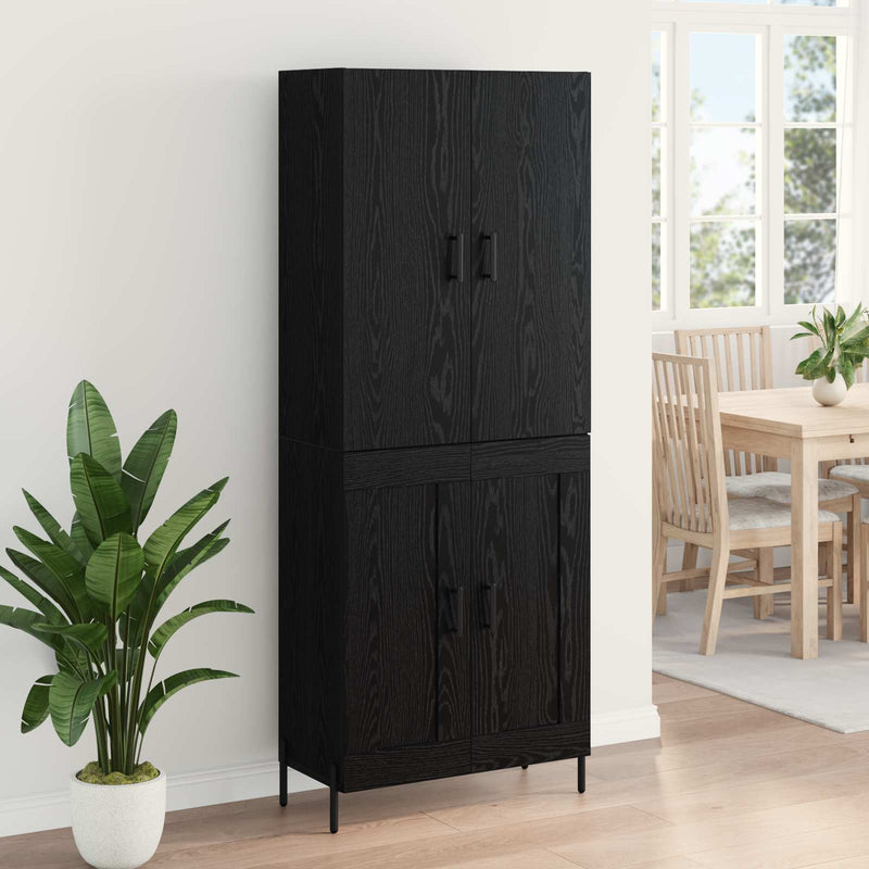 Bufet Stejar Negru 69,5 x 34 x 180 cm Lemn prelucrat