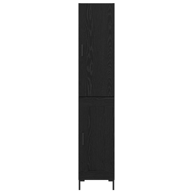 Bufet Stejar Negru 34,5 x 34 x 180 cm Lemn prelucrat