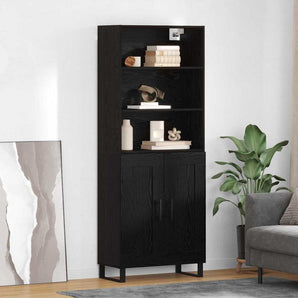 Bufet 2 buc. Stejar Negru 69,5 x 34 x 180 cm