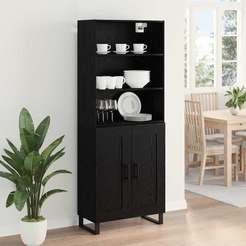 Bufet 2 buc. Stejar Negru 69,5 x 34 x 180 cm
