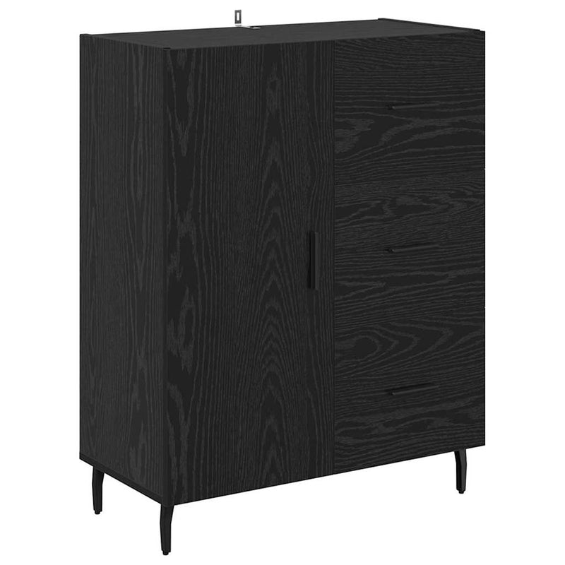 Bufet 2 buc. Stejar negru 69,5 x 34 x 180 cm Lemn prelucrat