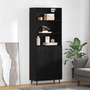 Bufet 2 buc. Stejar Negru 69,5 x 34 x 180 cm Lemn prelucrat
