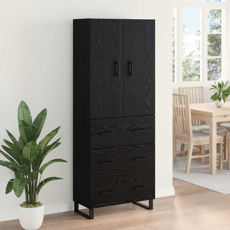 Bufet 2 buc. Stejar Negru 69,5 x 34 x 180 cm