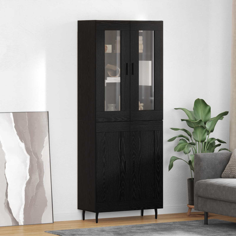 Bufet 2 buc. Stejar Negru 69,5 x 34 x 180 cm Lemn prelucrat