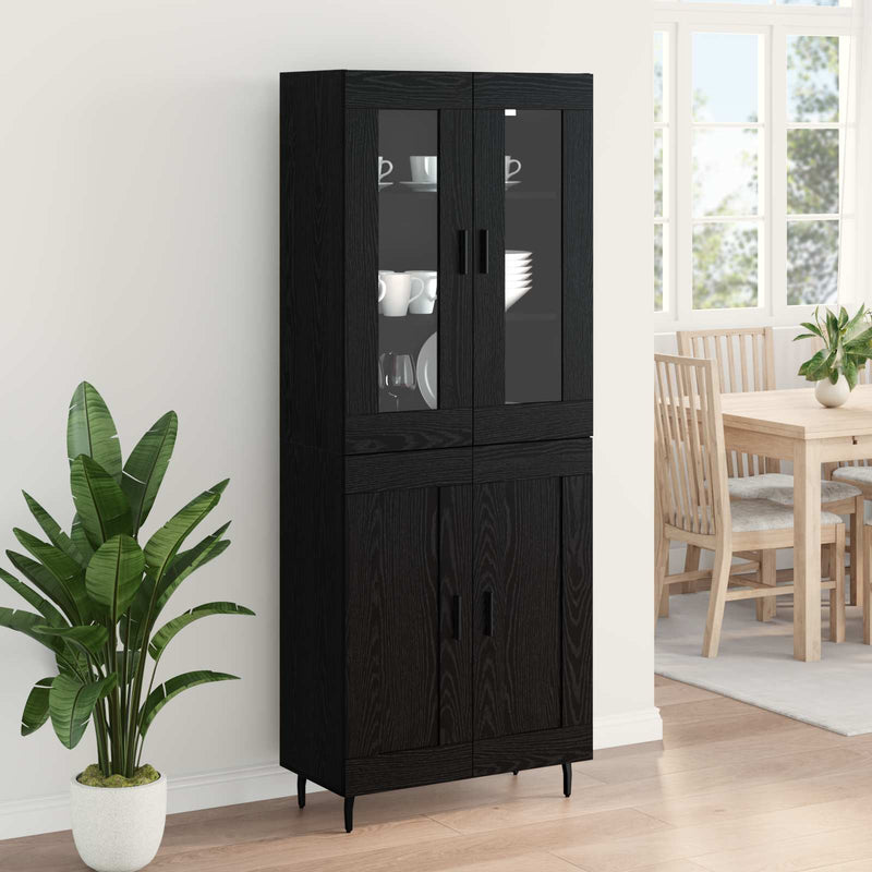 Bufet 2 buc. Stejar Negru 69,5 x 34 x 180 cm Lemn prelucrat