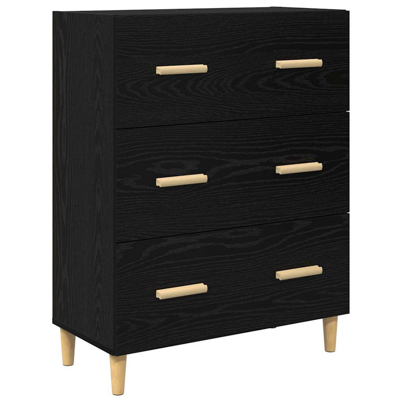 Bufet Stejar Negru 69,5 x 32,5 x 180 cm Lemn prelucrat