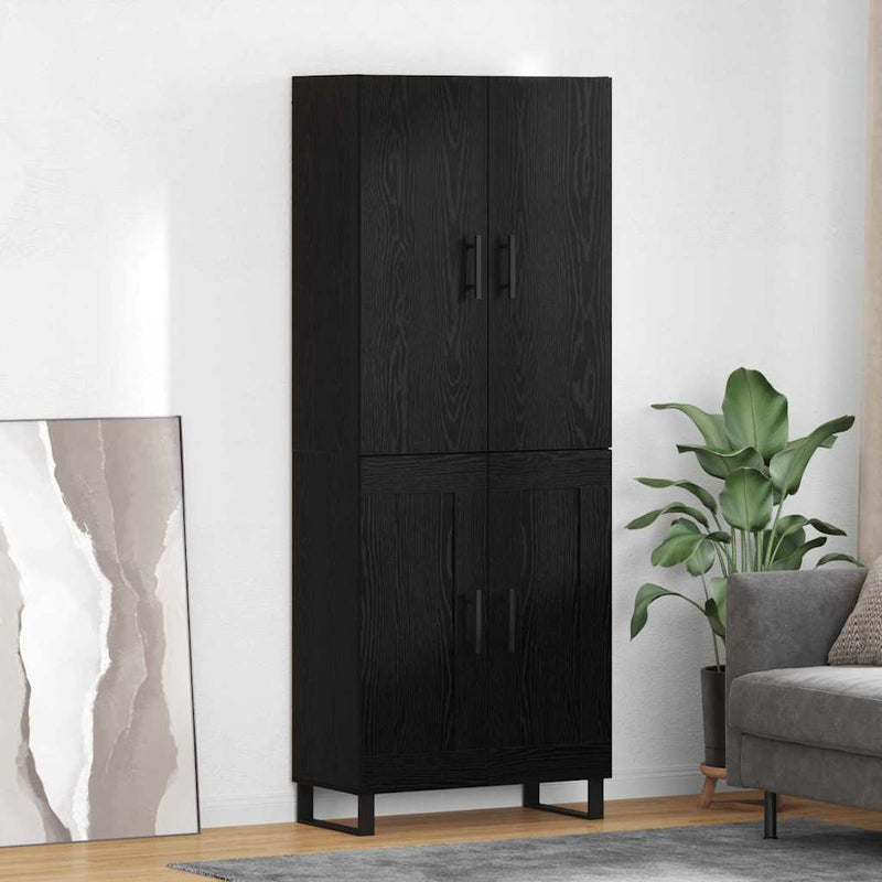 Bufet 2 buc. Stejar Negru 69,5 x 34 x 180 cm