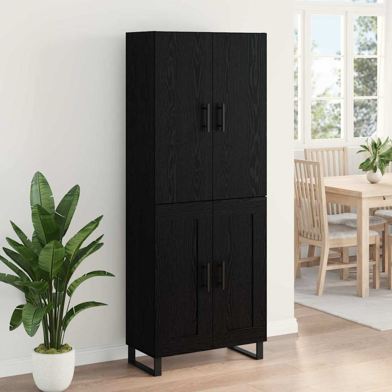 Bufet 2 buc. Stejar Negru 69,5 x 34 x 180 cm