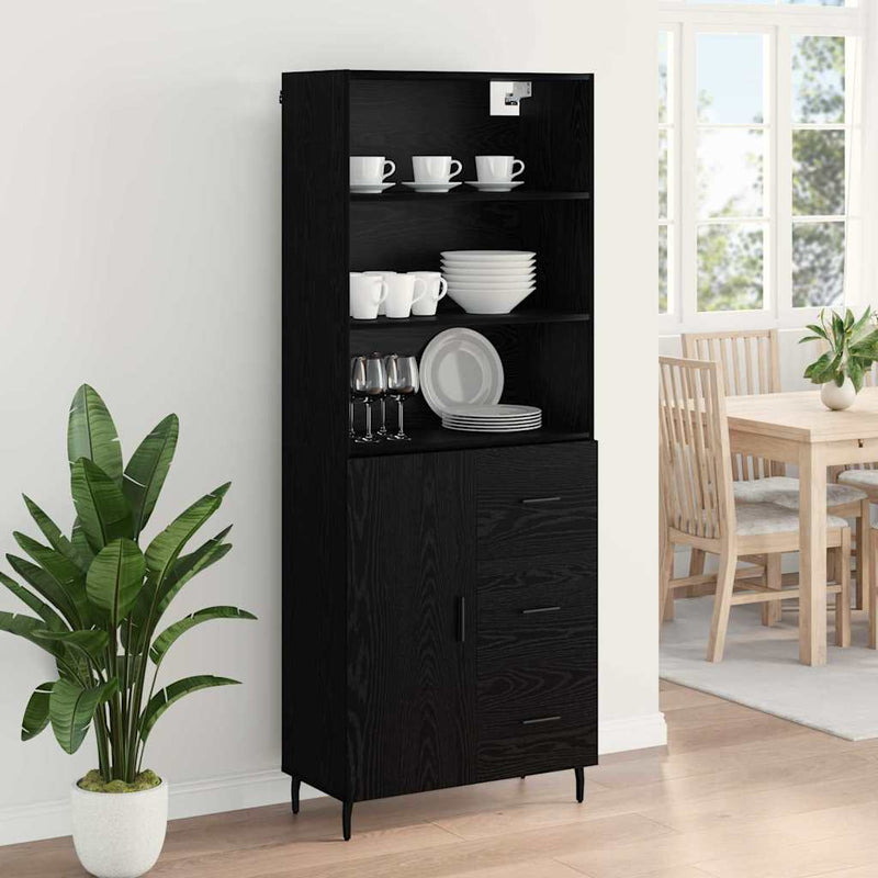 Bufet 2 buc. Stejar Negru 69,5 x 34 x 180 cm Lemn prelucrat