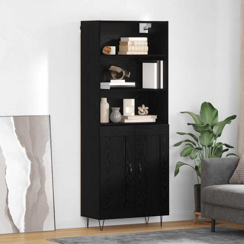 Bufet 2 buc. Stejar Negru 69,5 x 34 x 180 cm
