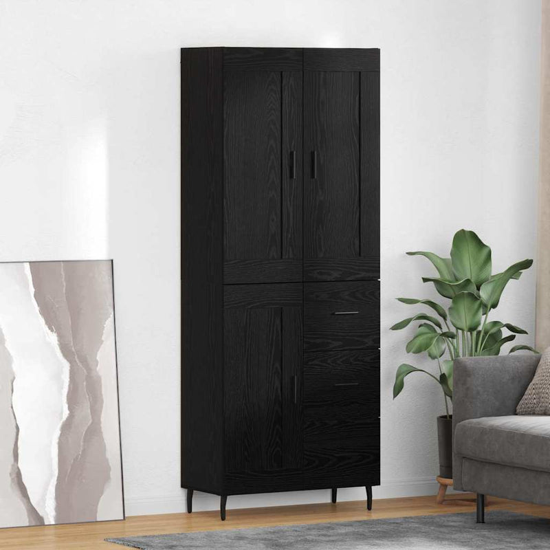 Bufet 2 buc. Stejar Negru 69,5 x 34 x 180 cm Lemn prelucrat