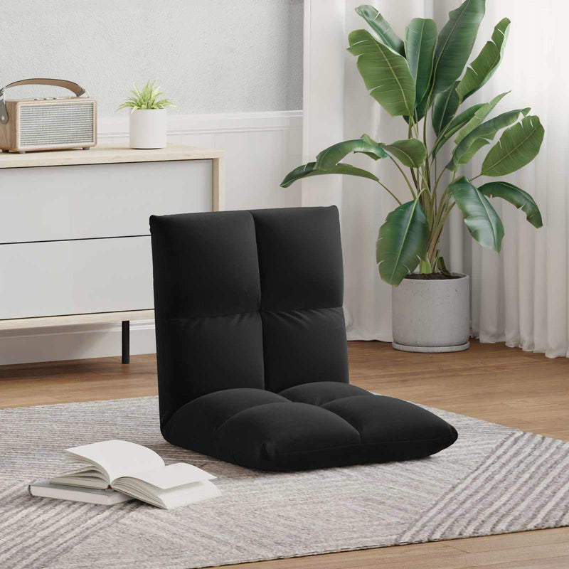 Fotoliu reglabil Negru Catifea