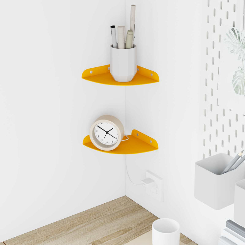 Raft Suspendat pentru Colț 2 buc. Galben muștar 15 x 15 x 2 cm