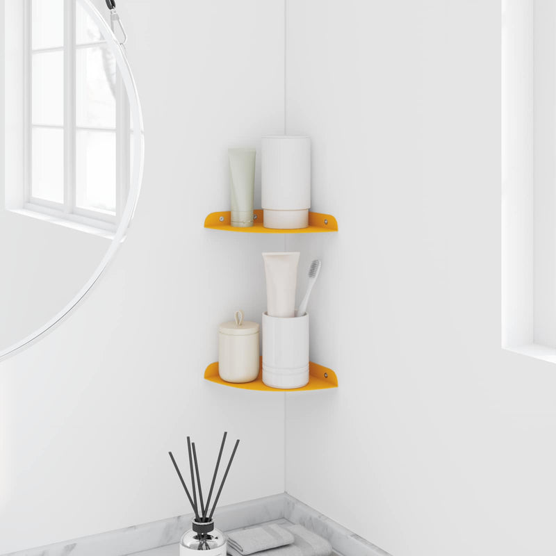 Raft Suspendat pentru Colț 2 buc. Galben muștar 15 x 15 x 2 cm