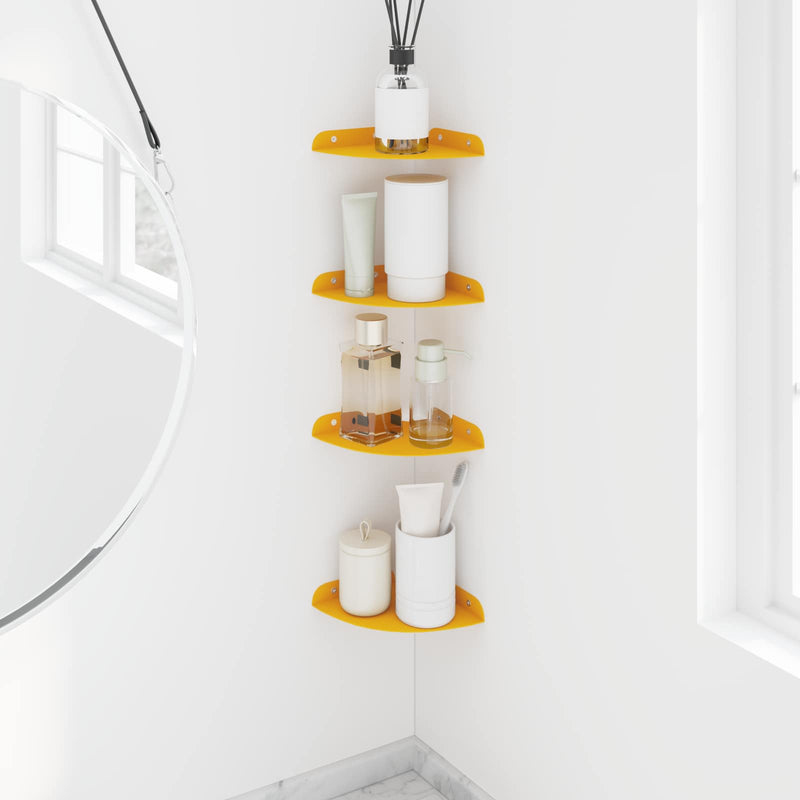 Raft Suspendat pentru Colț 4 buc. Galben muștar 24 x 24 x 2 cm