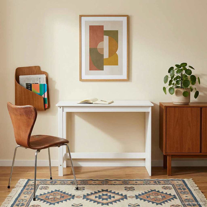 Birou Alb 112 x 50 x 75 cm Lemn de pin masiv