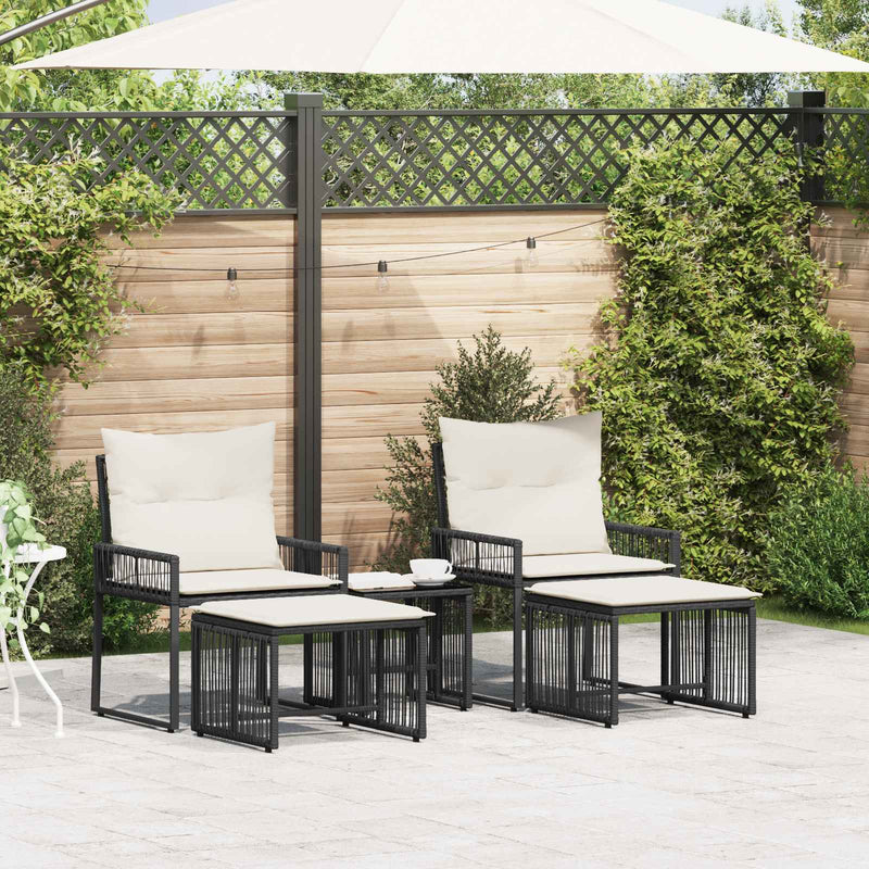 Set de Mobilier pentru Exterior 11 buc. Negru și Alb crem