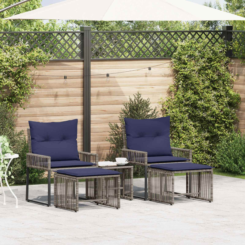 Set de Mobilier pentru Exterior 11 buc. Gri și albastru marin