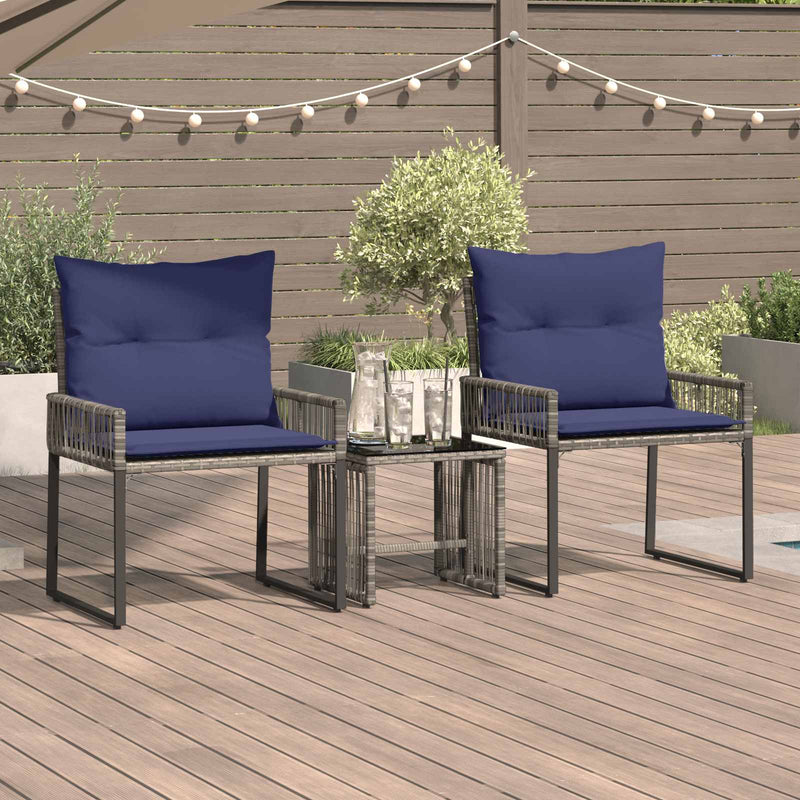 Set de Mobilier pentru Exterior 7 buc. Gri și albastru marin