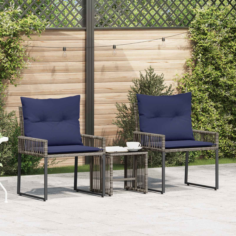Set de Mobilier pentru Exterior 7 buc. Gri și albastru marin