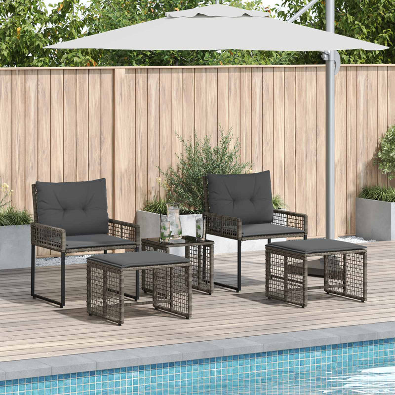 Set de Mobilier pentru Exterior 5 buc. Gri