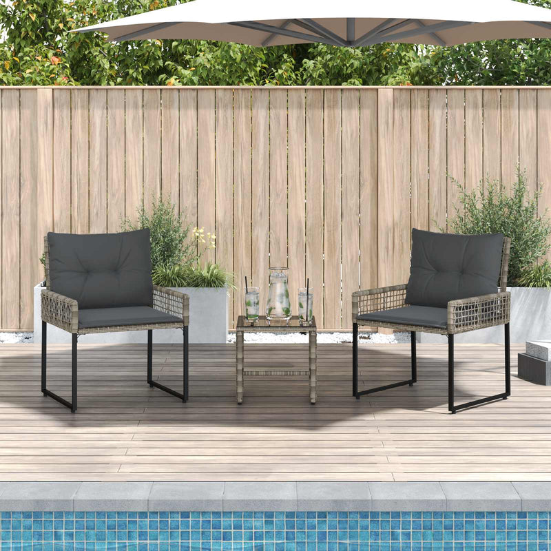Set de Mobilier pentru Exterior 3 buc. Gri