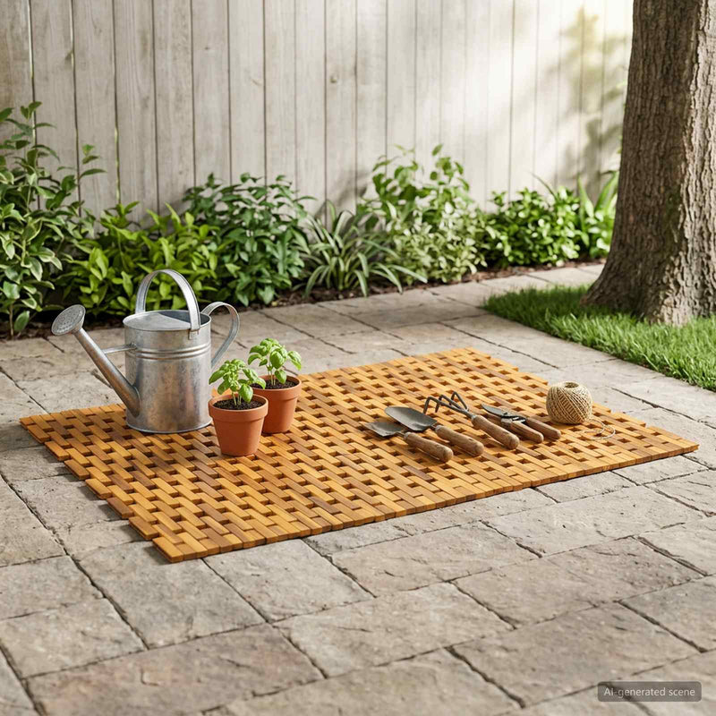 Covorașe de baie natural 85 x 120 cm Lemn Solid de Acacia