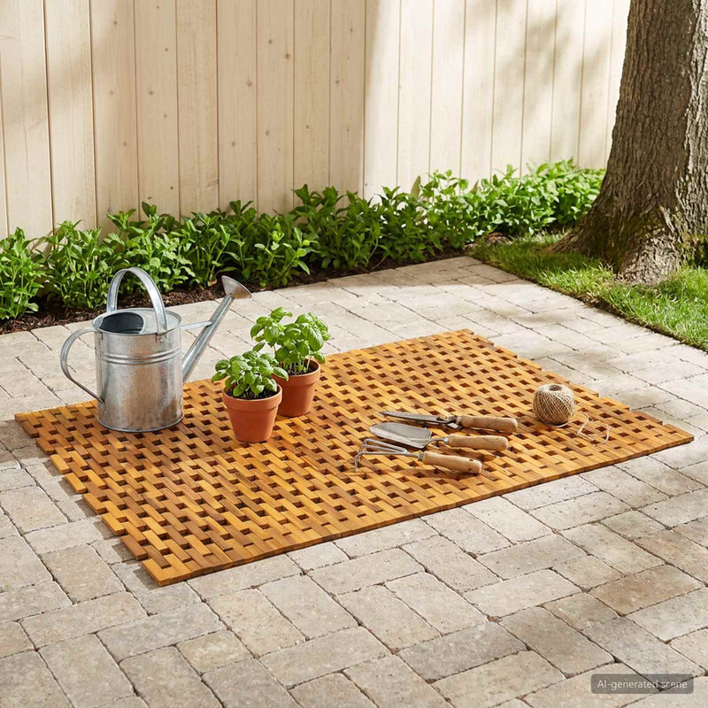 Covorașe de baie natural 95 x 140 cm Lemn Solid de Acacia