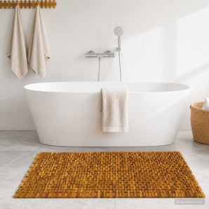 Covorașe de baie natural 105 x 160 cm Lemn Solid de Acacia