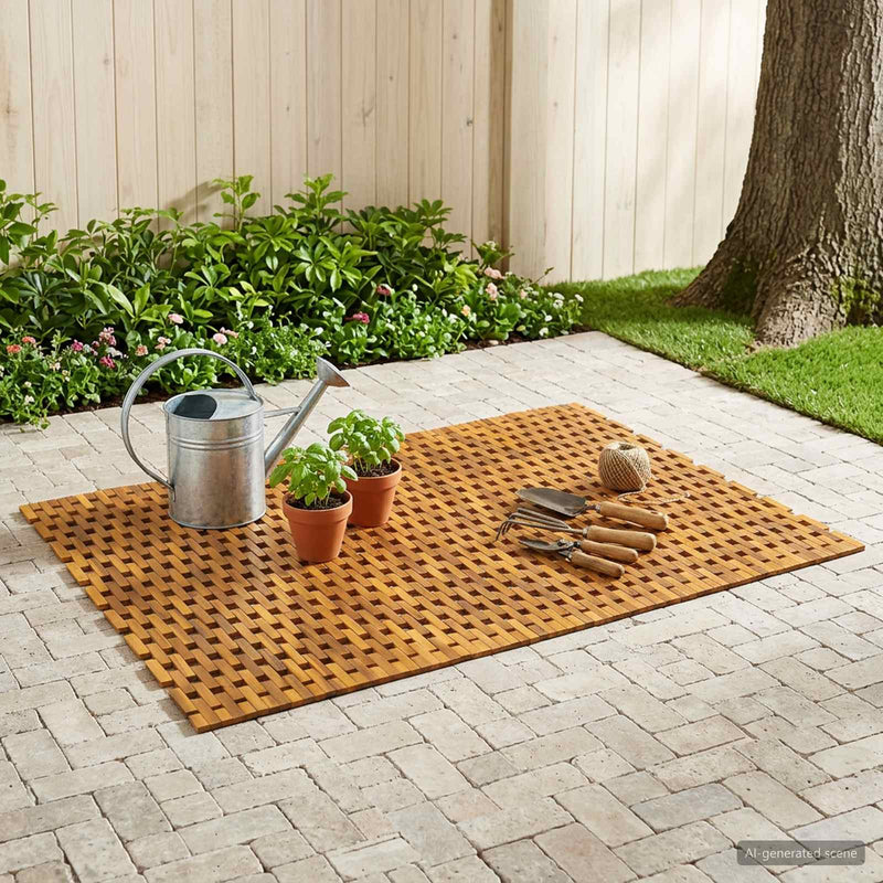 Covorașe de baie natural 105 x 160 cm Lemn Solid de Acacia