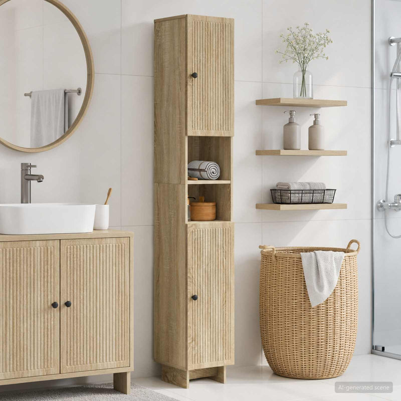 Cabinet de Baie cu Raft Deschis EDE Stejar Sonoma
