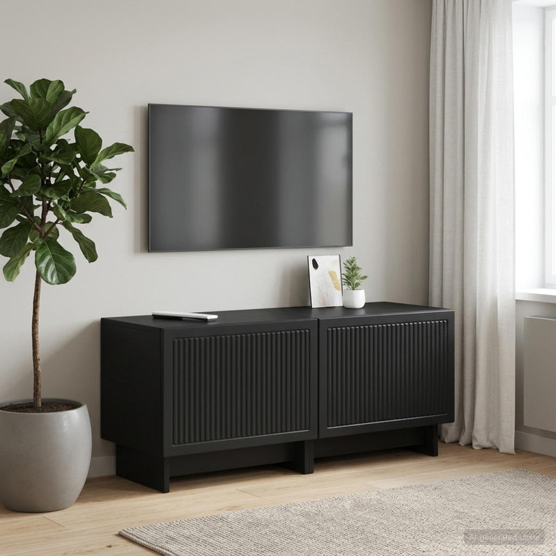 Cabinet TV Negru Lemn prelucrat