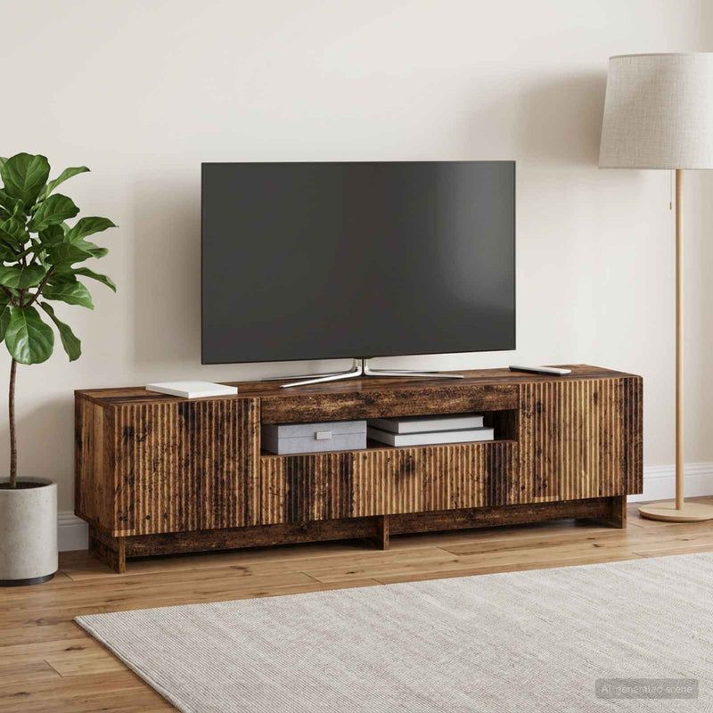 Cabinet TV cu LED Lemn vechi Lemn prelucrat