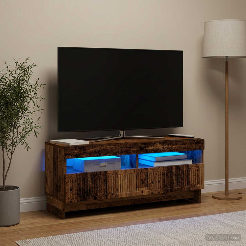 Cabinet TV cu LED Lemn vechi Lemn prelucrat