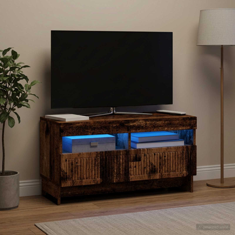 Cabinet TV cu LED Lemn vechi Lemn prelucrat