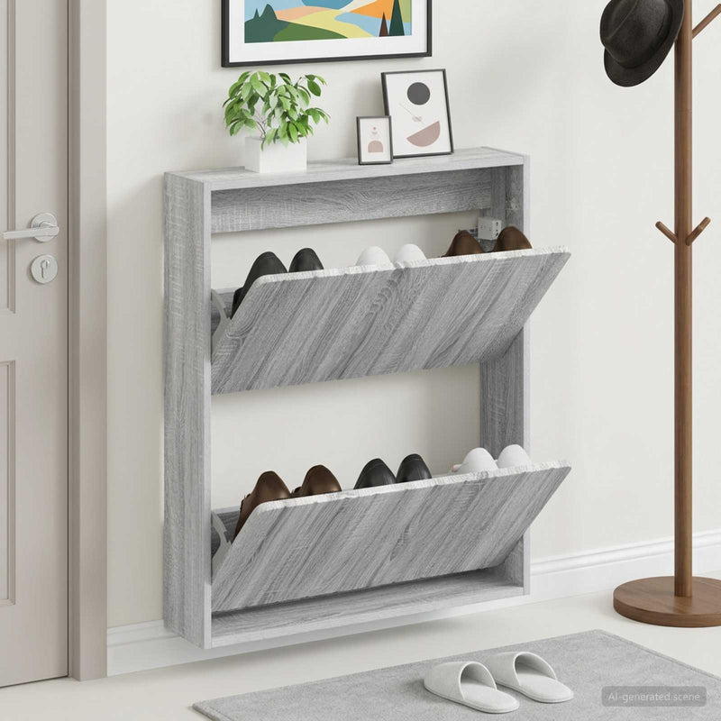 Dulap pentru pantofi montat pe perete ZWOLLE 71 x 17 x 86 cm