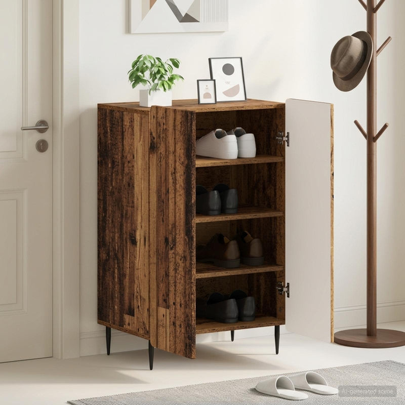 Dulap pentru pantofi ZWOLLE 59,5 x 39,5 x 91,5 cm Lemn vechi