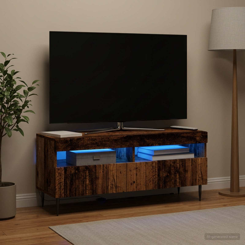 Cabinet TV cu LED Lemn vechi Lemn prelucrat