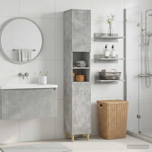 Cabinet de Baie cu Raft Deschis ARNHEM Gri Beton