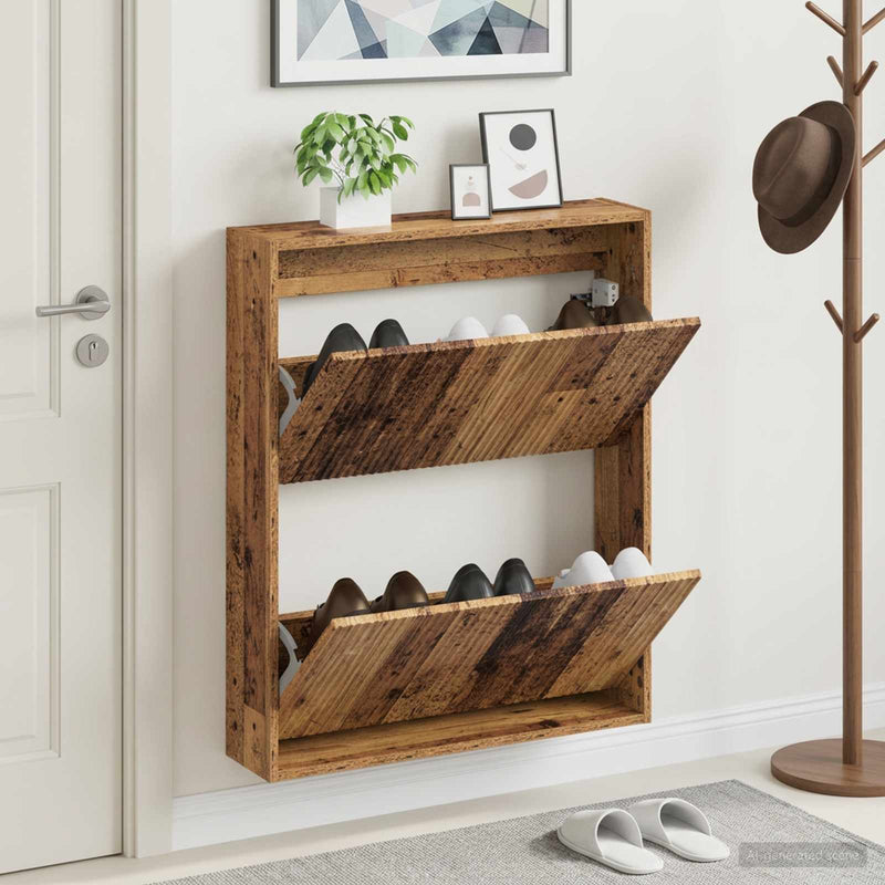Dulap pentru pantofi montat pe perete ARNHEM 71 x 17 x 86 cm