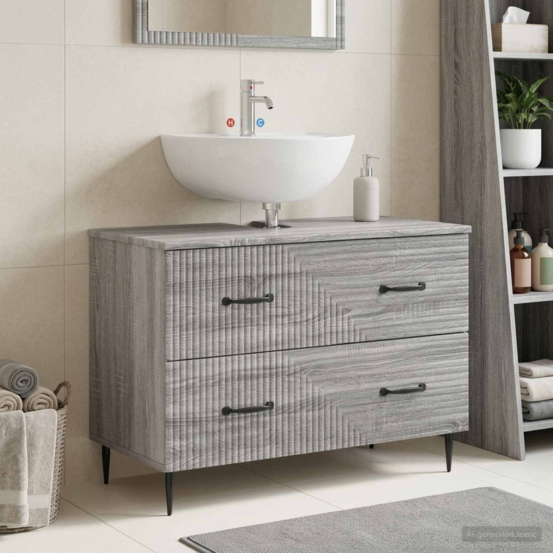 Dulap pentru Chiuveta de Baie HAARLEM Sonoma gri