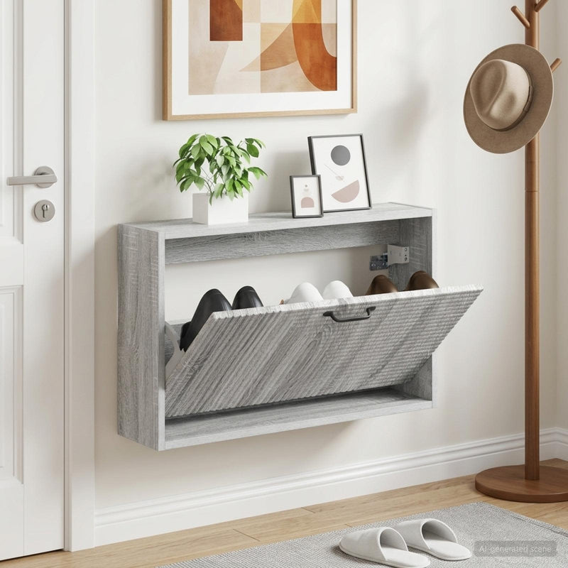 Dulap pentru pantofi montat pe perete HAARLEM 71 x 17 x 43 cm