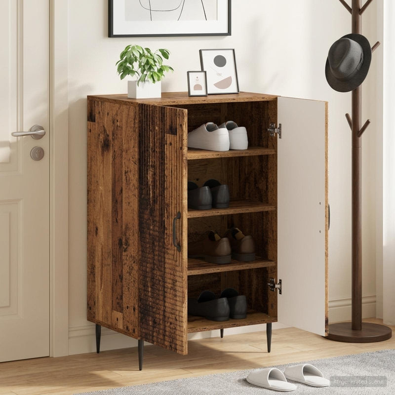 Dulap pentru pantofi HAARLEM 59,5 x 39,5 x 89,5 cm Lemn vechi