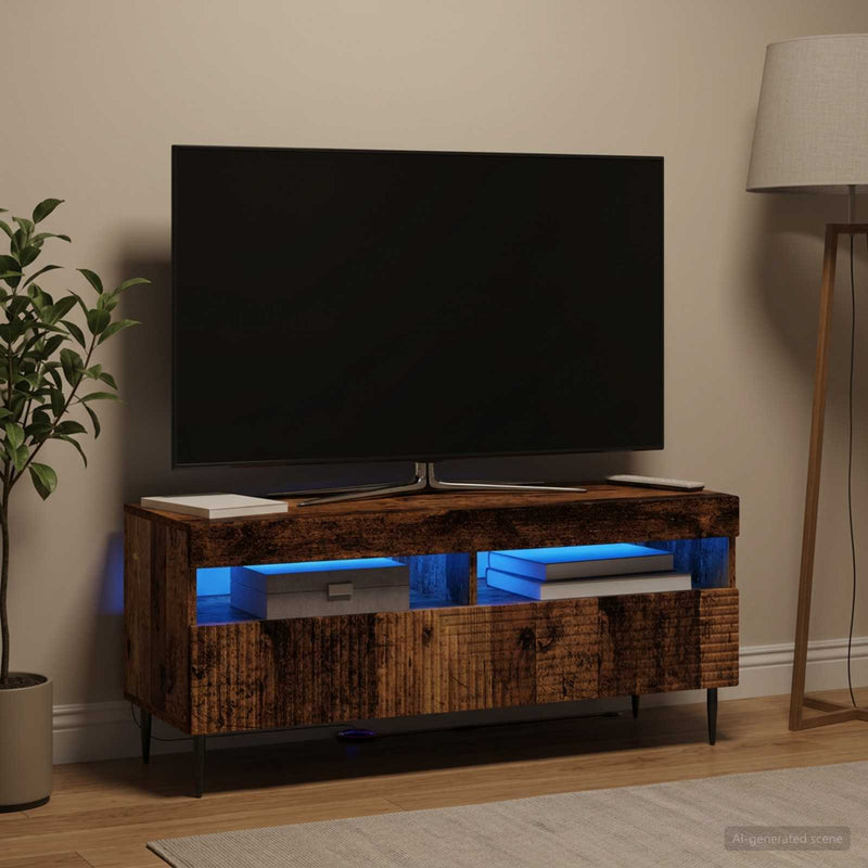 Cabinet TV cu LED Lemn vechi Lemn prelucrat