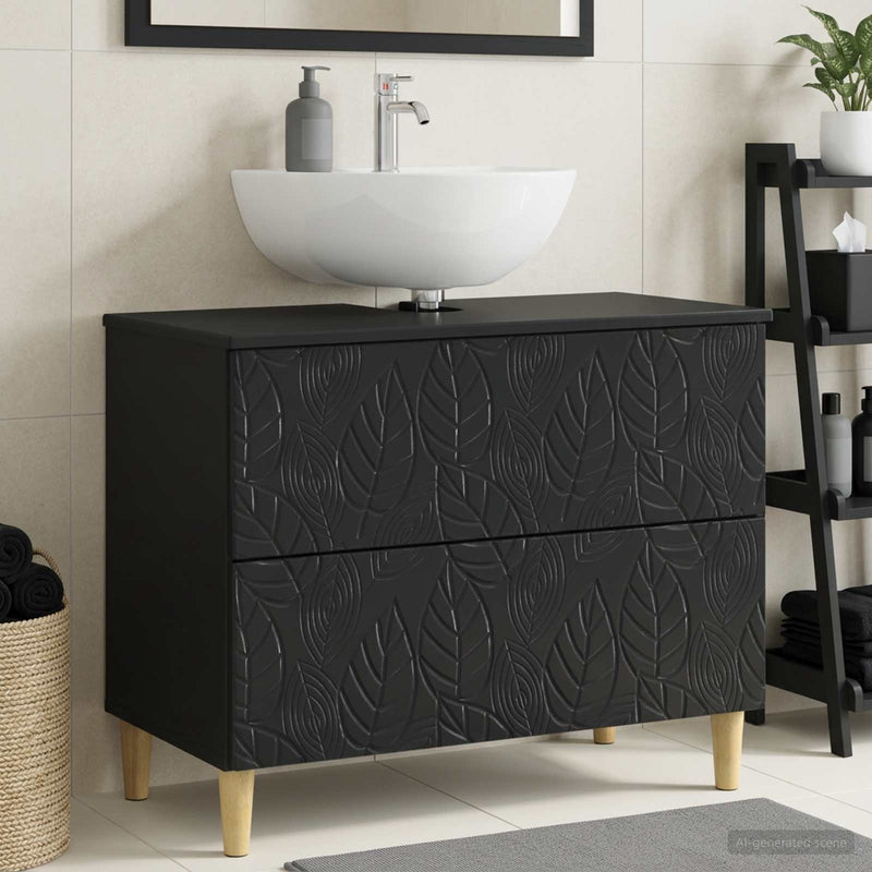 Dulap pentru Chiuveta de Baie DELFT Negru 82 x 41 x 59 cm