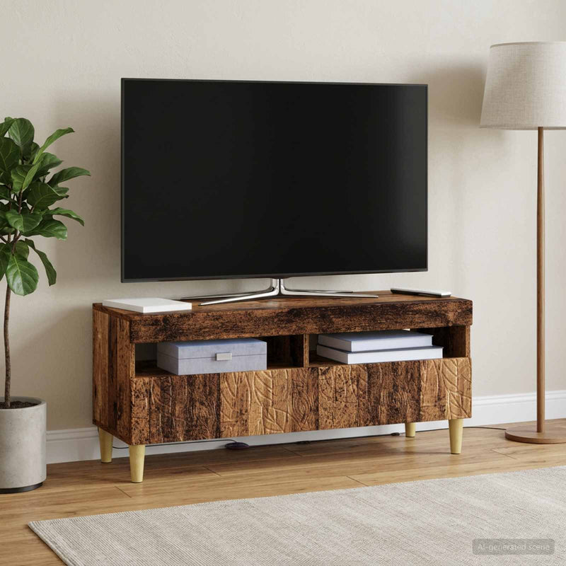 Cabinet TV cu LED Lemn vechi Lemn prelucrat