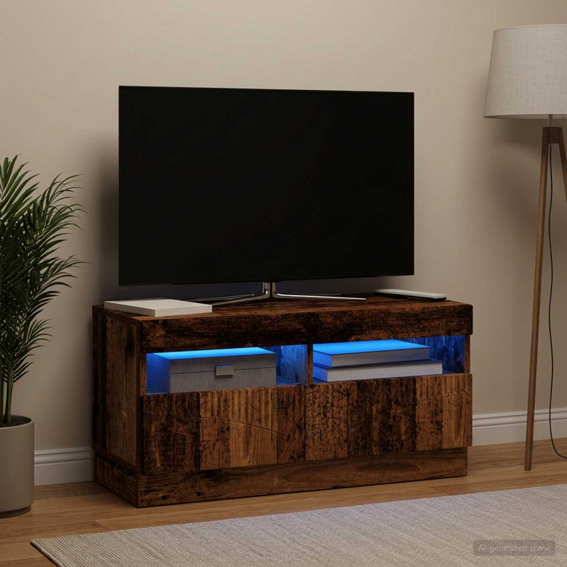 Cabinet TV cu LED Lemn vechi Lemn prelucrat