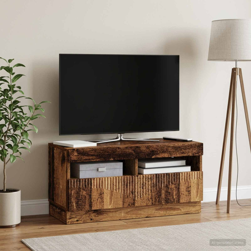 Cabinet TV cu LED Lemn vechi Lemn prelucrat