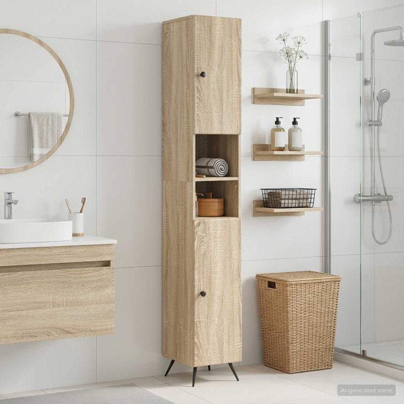 Cabinet de Baie cu Raft Deschis BREDA Stejar Sonoma